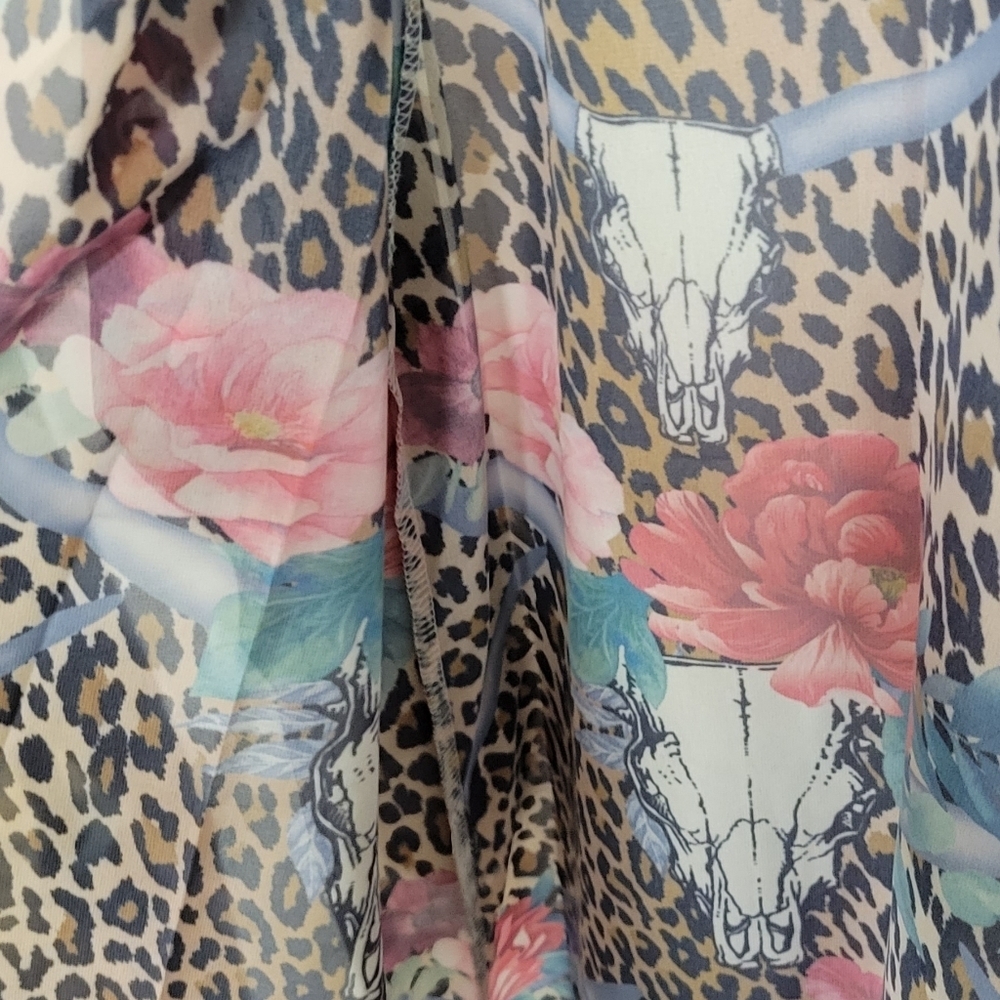 Boutique Sheer Flora Animal Duster S/M - Picture 3 of 5